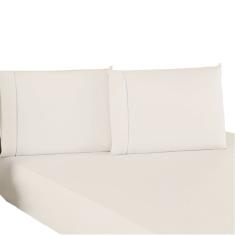 Jogo De Lençol Casal Padrão Percal 200 Fios 100% Algodão 3 Peças - Palha