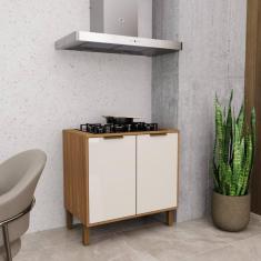 Balcão de Cozinha 80cm 2 Portas Xangai Freijó/Off-White