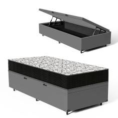 Cama Box Baú com Colchão de Espuma D45 Ortobom Airtech 150 D45 Solteiro 88cm