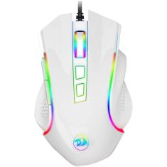 Mouse gamer ergonômico programável com iluminação de 7 modos até 7200 DPI (Branco)