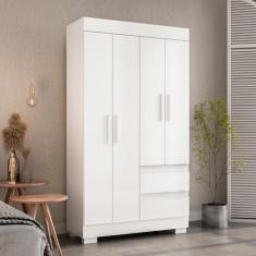 Guarda-Roupa De Solteiro Argentina 4 Portas Linhamobília, Branco