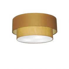 Plafon Duplo Cilíndrico Md-3017 Tecido 50x40cm Bivolt Palha