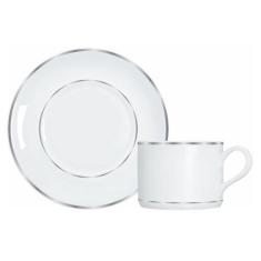 Xícara de Chá Brasília Germer com Pires de Porcelana 170 ml com Filete