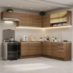 Armário De Cozinha Completa De Canto 469Cm Rustic Madesa