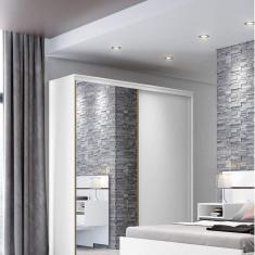 Guarda-Roupa com Espelho 2 Portas de Correr 6 Gavetas 207cm Inovatto Branco