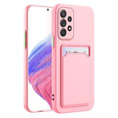 Capa para Samsung Galaxy A53, capa A53 5G com compartimento minimalista para cartão de crédito TPU macio TPU silicone resistente a arranhões fina slot para cartão capa protetora para Samsung A53