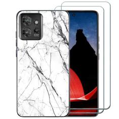 Ranyi Capa para ThinkPhone com protetor de tela, capa para celular Motorola Think, capa ultrafina de TPU com protetor de tela, capa de mármore absorvente de choque para Motorola ThinkPhone de 6,6