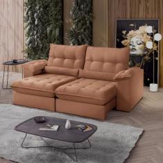Sofá Retrátil Reclinável Molas Ensacadas Chicago 250 Cm - DECOR LAR