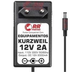 Fonte 12V Pra Teclado Piano Kurzweil Ka-120 Ka120 Ka90 Ka-90 - Rrfonte