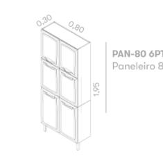 Paneleiro Duplo em Aço 80cm 6 Portas New Premium Itatiaia Grafite