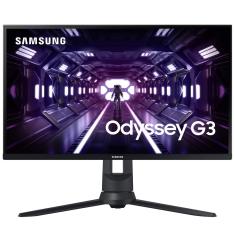 Monitor Gamer Samsung Odyssey 27", FHD, 144 Hz, 1ms, com ajuste de altura, HDMI, DP, VGA, Freesync, Preto, Série G3