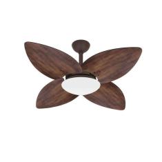 Ventilador Teto Marrom 4 Pás Madeira Sala Winds Ventax 220V