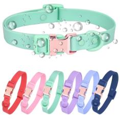 Coleira impermeável para cães com fivela de metal de segurança, durável e fácil de limpar, coleira ajustável para cães pequenos, médios e grandes