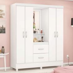 Guarda-Roupa Capelinha Lord 4 Portas Branco/Rosa/Branco - Demóbile