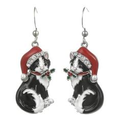 Madison Tyler Brincos femininos de Natal para animais de estimação | Gato fofo | Cães | Pinguins | Ursos | Alpacas | Rena | Porcos | Enfeites de Natal | Brincos de Natal para meninas, Zinco, Strass