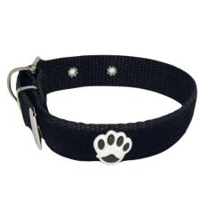 Coleira De Camurça Aplique 25Mm Cachorro Nicapet Preta Nº 7