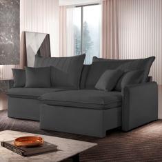 Sofá Cama Retrátil e Reclinável 180cm Colibri Cabecasa Madeiramadeira Grafite