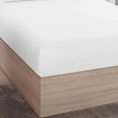 Lençol Avulso Casal Elástico Algodão Premium Branco