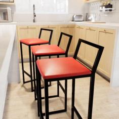 Jogo 2 Banqueta Alta Balcão Bistrô Preta Confort Industrial Assento Es