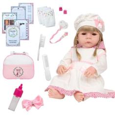 Boneca Reborn Menina Loira + Kit Completo Envio Imediato - Cegonha Reb