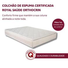 Colchão King Size de Espuma Orthocrin Royal Saúde Plus Pillow top D33 