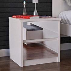 Mesa de Cabeceira Espelhada 2 Gavetas Foscarini Branco