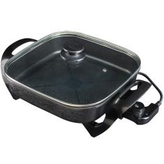 Panela Multifuncional Elétrica Quadrada 30cm Grill Antiaderente Portátil Mangiare Agratto Apeq01i