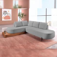 Sofá De Canto Boreal Base De Ferro Direita Cinza