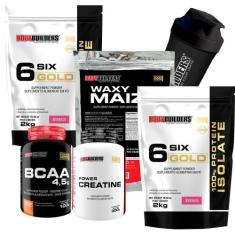 KIT 2x Whey Isolado Six Gold 2kg + Waxy Maize 800g + POWER Creatina 10