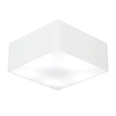 Plafon Quadrado Md-3053 Cúpula Em Tecido 21/60x60cm Branco - Bivolt