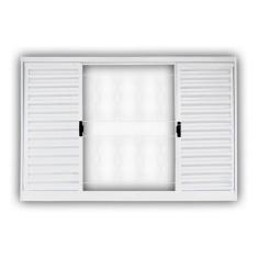 Janela de Aço Veneziana de Correr 100x150cm 4 Folhas com Grade Minas S