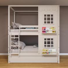 Treliche Casinha Reta com 02 Janelas Madeira Maciça Branco Housin