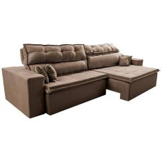 Sofá Retrátil E Reclinável 2,02m Luxos Cama Inbox Velusoft Castor