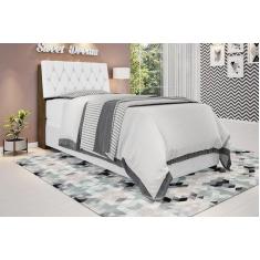 Cabeceira box Solteiro 0,88 Isis Malbec com Capitonê Branco - Framar M