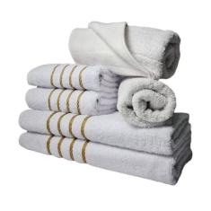 Jogos De Toalhas 2 Banhos 2 Rosto 2 Tapetes 6pçs Branco