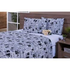 Jogo Lençol 4 Peças Cama Viúva 2,03mx1,20mx30cm 100% Algodão 180 Fios 