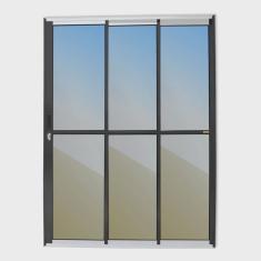 Porta de Correr 3 Folhas 1/3 Super Vidro Reflex 210cm x 180cm Brimak
