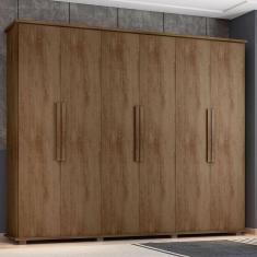 Guarda-Roupa Casal 6 Portas 4 Gavetas RV Móveis Canadá Freijó