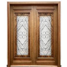 Porta Dupla Madeira Maciça/ferro Completa 166x213x14cm Cedro Rosa Madeira