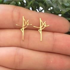 Brinco Fé Banhado A Ouro 18K