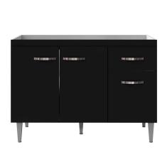 Balcão De Cozinha 3 Portas Cheltenham Preto Fosco