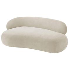 Divã Recamier Luxo Decorativo Canadá 150cm Lado Direito Bouclé - Doce Sonho Móveis Bege