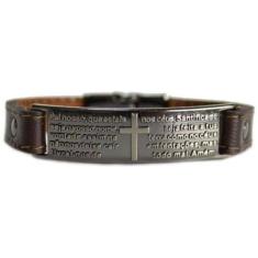 Pulseira Couro Armazem Rr Bijoux Masculina Pai Nosso Café