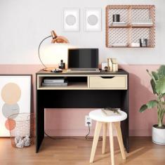 Escrivaninha Bancada Estudo Bit Moov Preto Fosco Tauari Nobre - Colibr