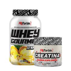 Kit Whey Protein Gourmet Pote 907g + Creatina Power Explosion Sem Sabo