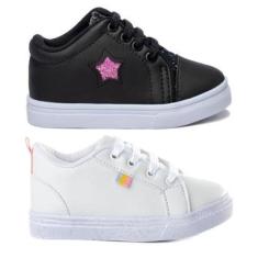 Kit 2 Pares Tenis Infantil Casual Feminino Baby Funfy 3056A-Feminino