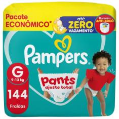 Fralda Pampers Pants Ajuste Total Tamanho G, 144 Unidades