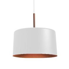 Pendente Large Biboquê  Branco Com Cobre
