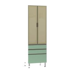 Paneleiro Torre 70Cm Bronze Pérola Branco Com Verde Jade