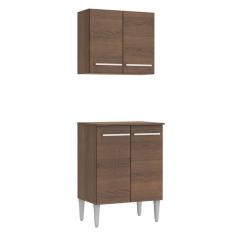 Kit Madesa Emilly 4 Portas com Armário Aéreo e Balcão